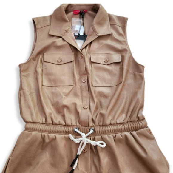 n.Philanthropy Stoke Faux Leather Romper in Camel Size XL NWT MSRP $198 - Picture 11 of 12
